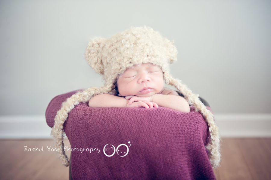 newborn photography vancouver - newborn baby boy in a bucket