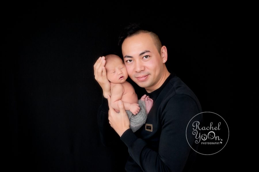newborn baby boy with dad - Newborn Photography Vancouver