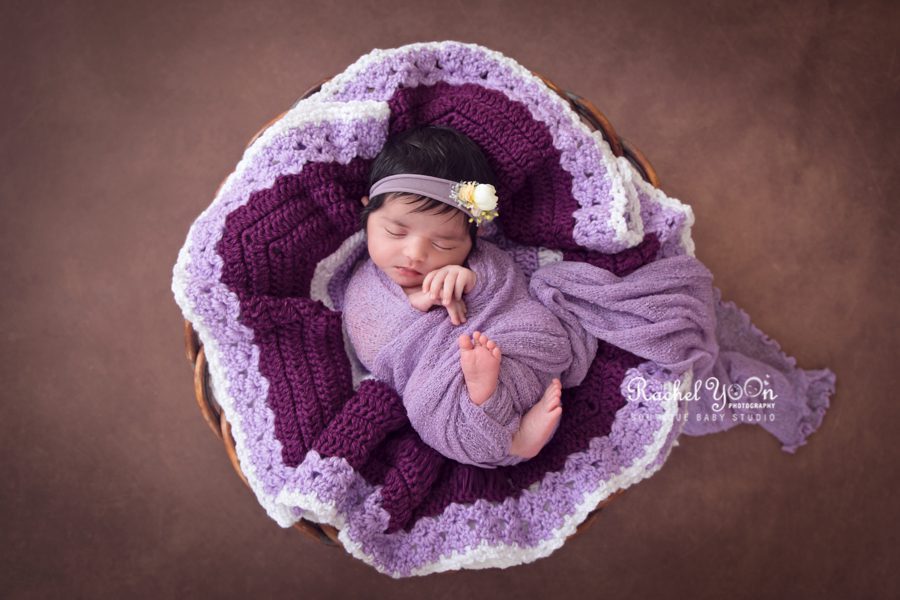 newborn baby girl on a blanket - newborn photography vancouver