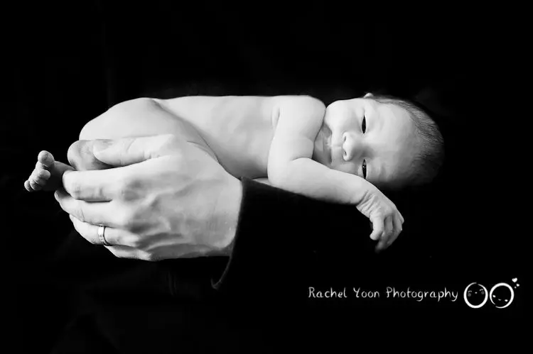 newborn baby black and white