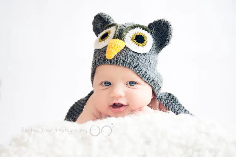 two months old baby boy with a hat