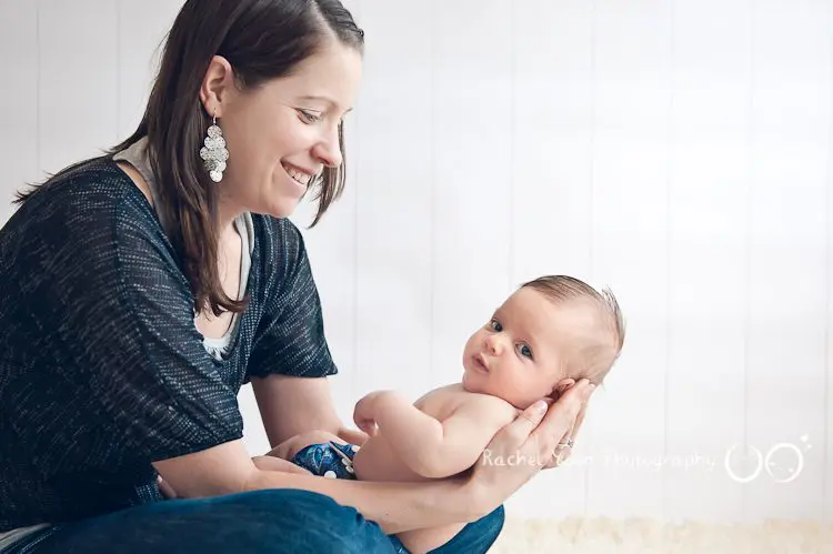two months old baby boy with his mom