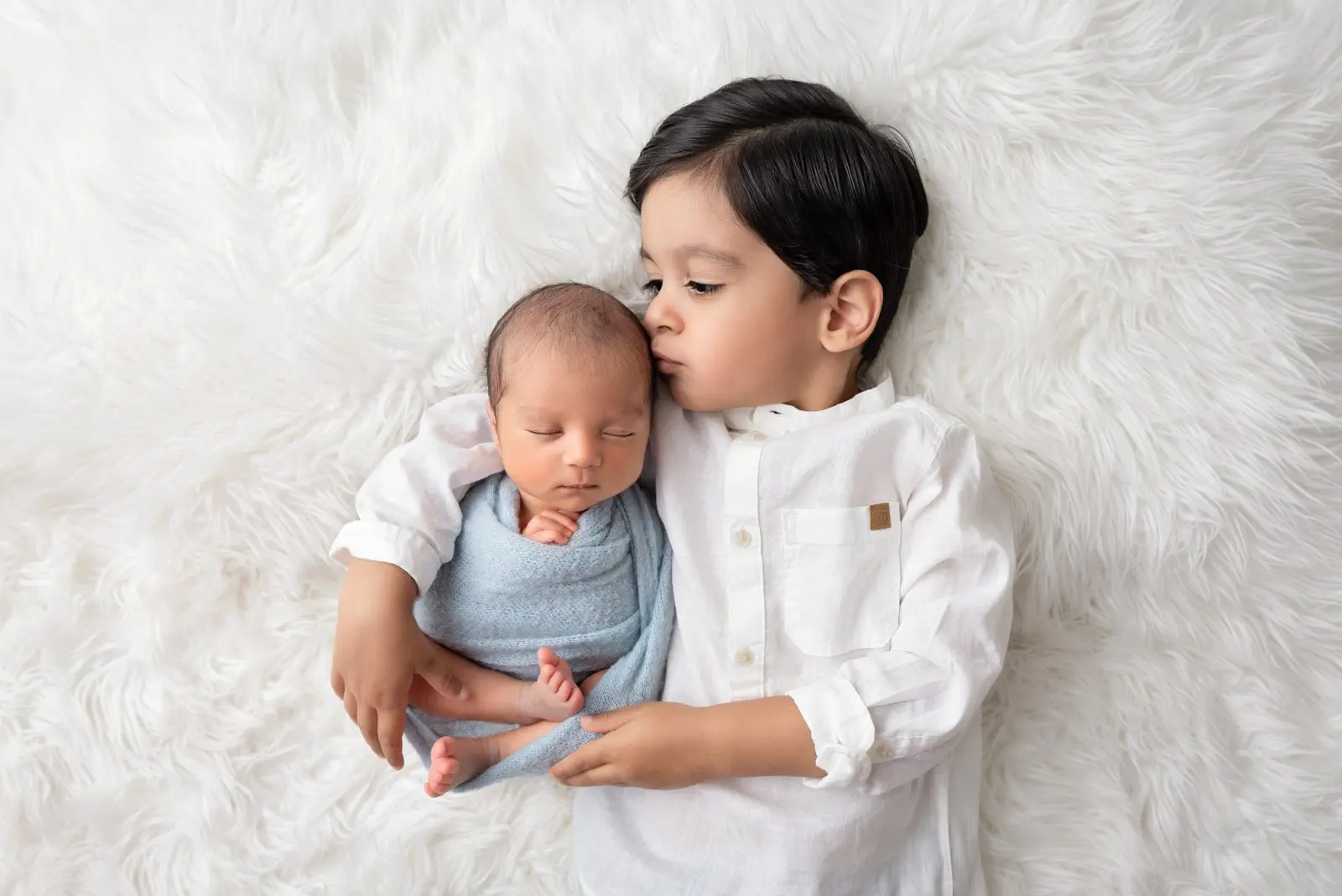 newborn photography - baby boy with an older brother