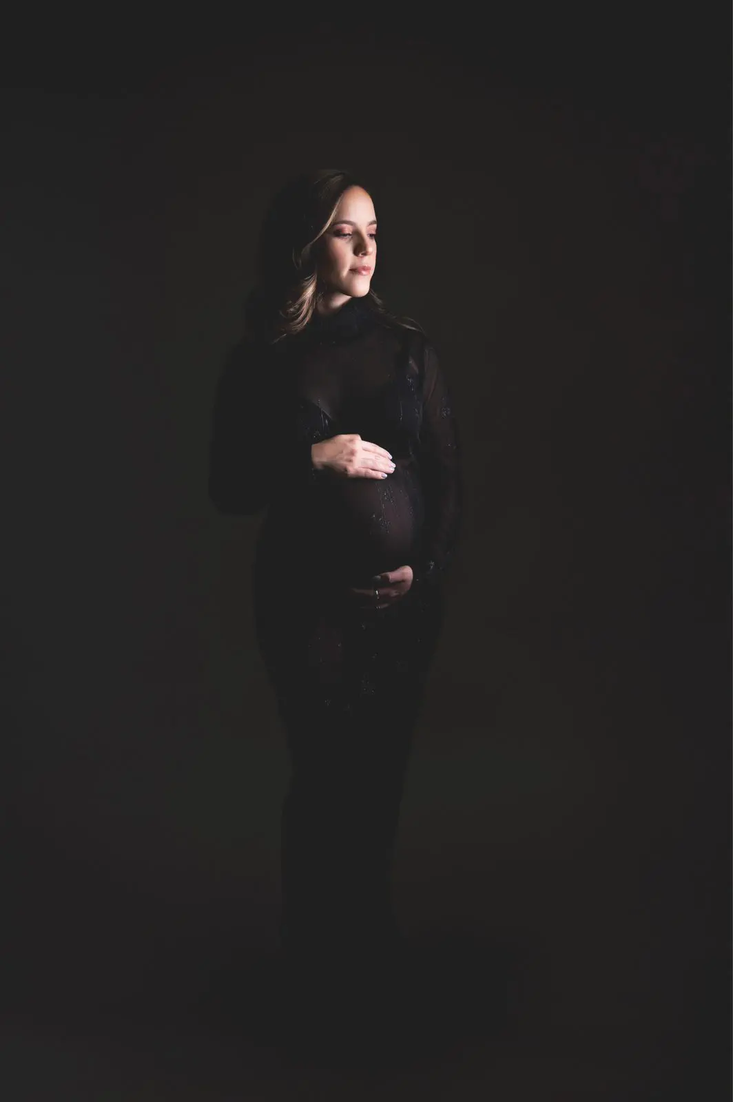 maternity photography - black gown