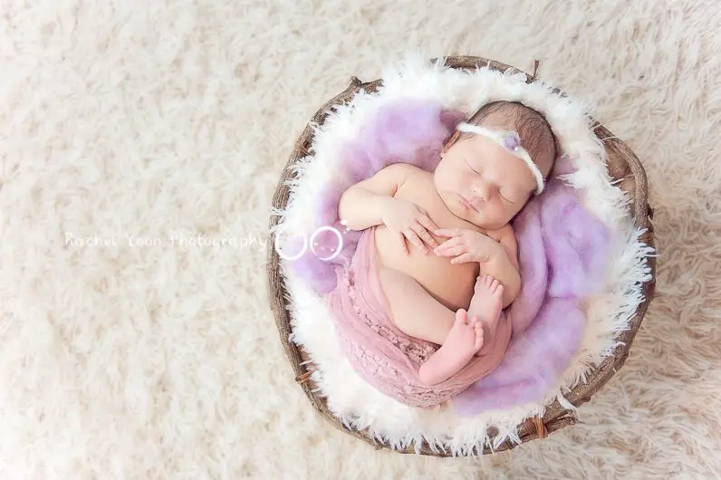 newborn photography vancouver - baby girl in a basket