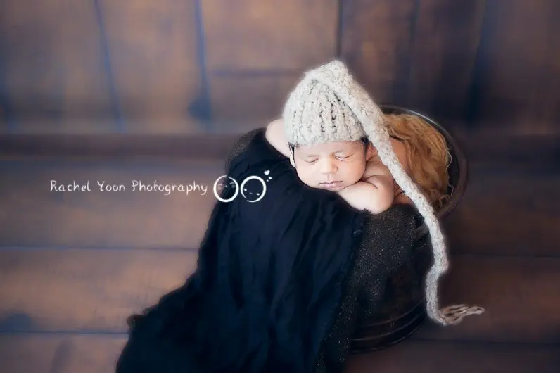 Newborn Photography Vancouver - baby boy in a bucket