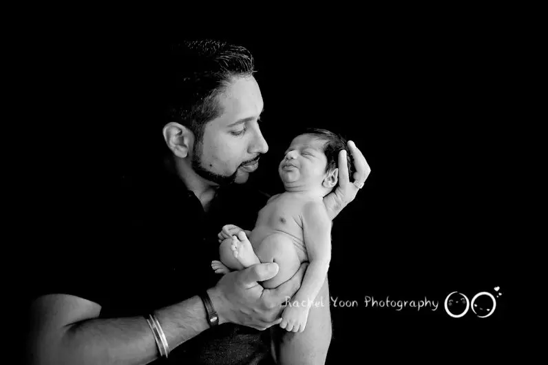 newborn photography vancouver - baby boy with dad