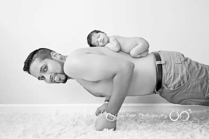 newborn photography vancouver - baby boy with dad