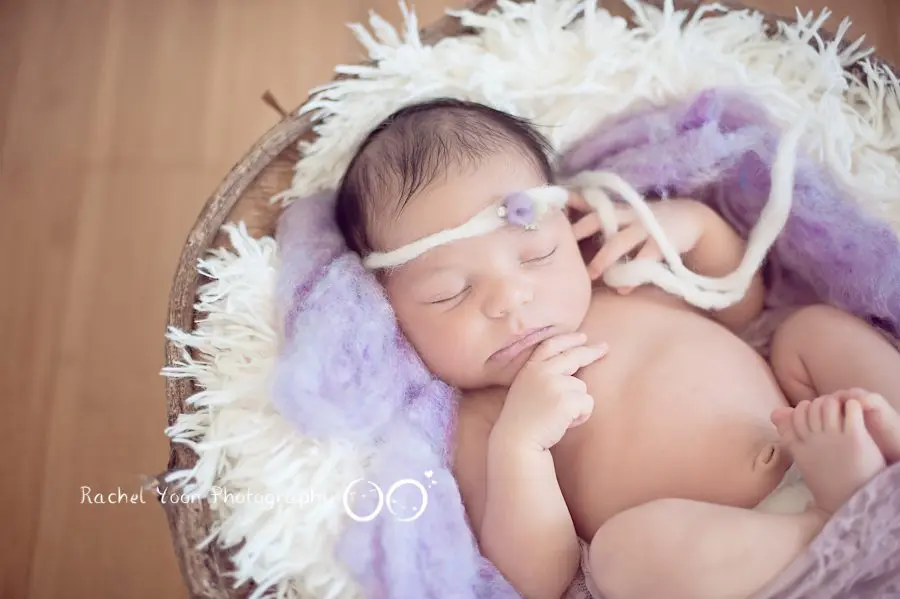 newborn photography vancouver - baby girl in a basket