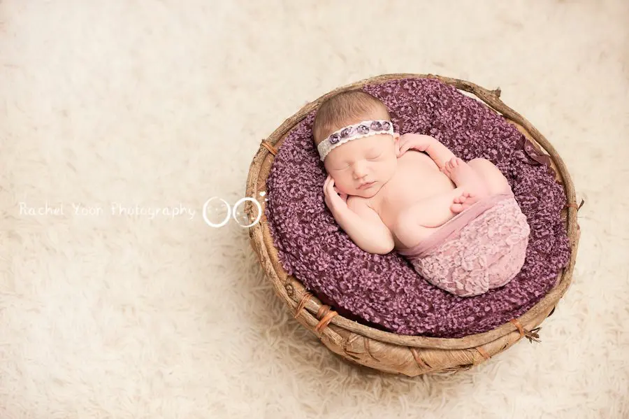 Newborn Photography Vancouver - baby girl in a basket