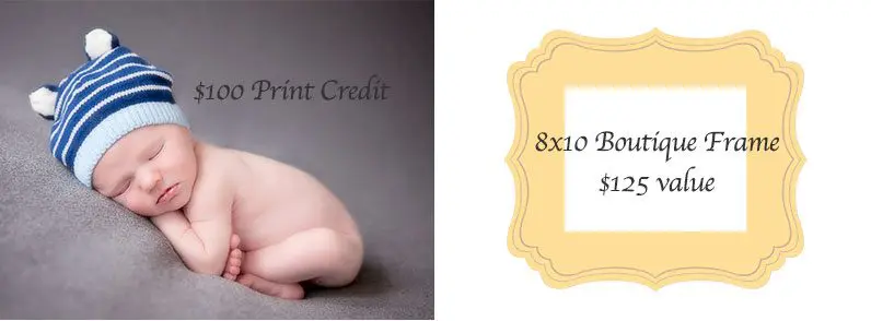 $100 Print Credit + $125 8x10 Boutique Frame bonue