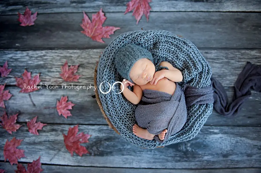 newborn photography vancouver - newborn baby boy in a basket