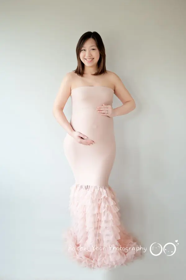 maternity photography vancouver - pink long gown
