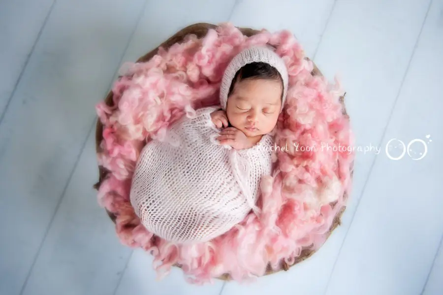 newborn photography vancouver - newborn baby girl in a basket
