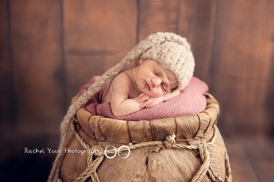 newborn photography vancouver - newborn baby boy in a basket