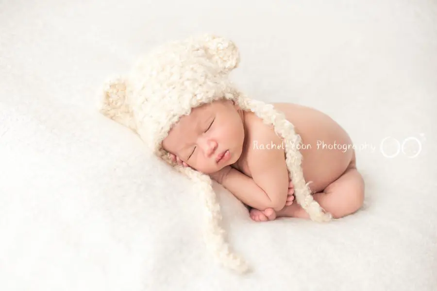 Newborn Photography Vancouver - baby boy with a bear hat