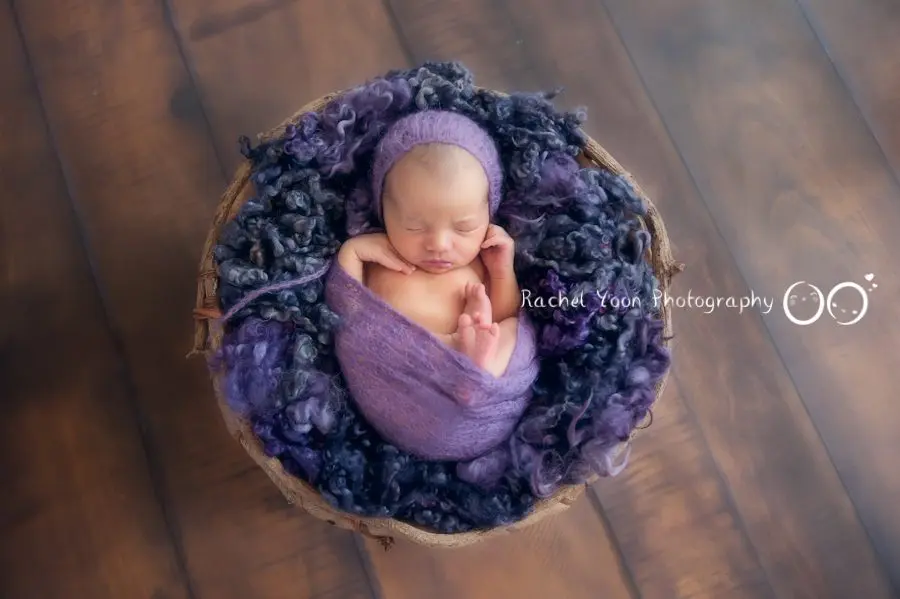 newborn baby girl in a basket - newborn photography vancouver