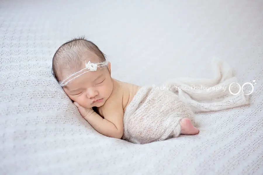 newborn baby girl wrapped - newborn photography vancouver