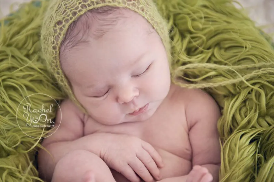 newborn baby girl in a bucket - Vancouver Newborn Photography