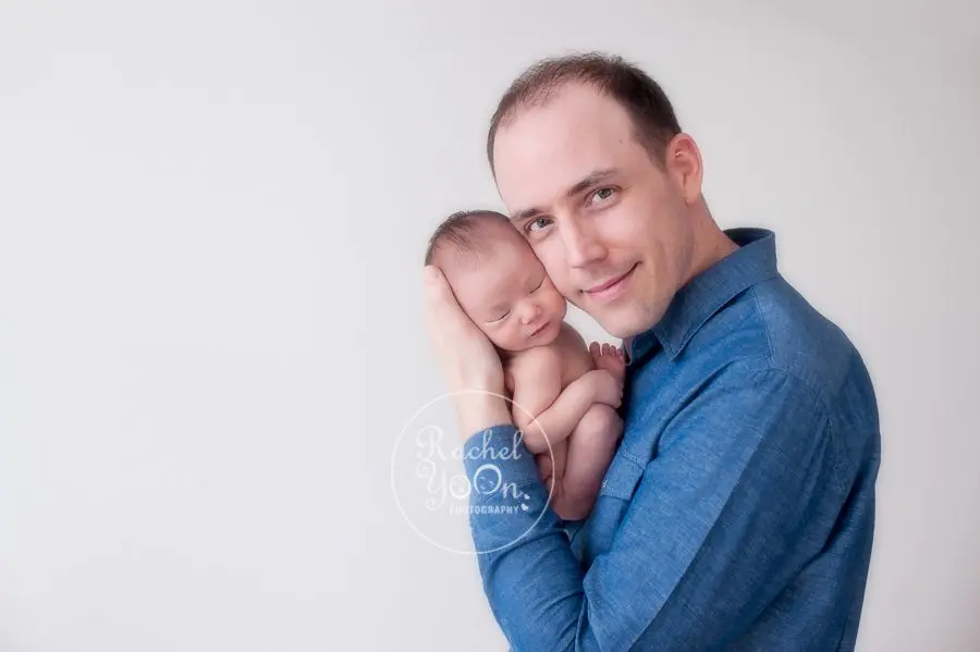 newborn baby girl with dad - newborn photography vancouver