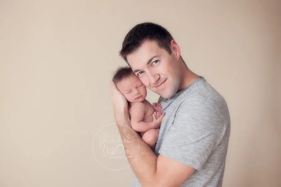 newborn baby girl with dad - newborn photography vancouver