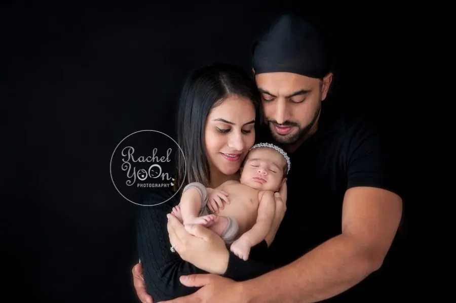 newborn baby girl with mom and dad - newborn photography vancouver