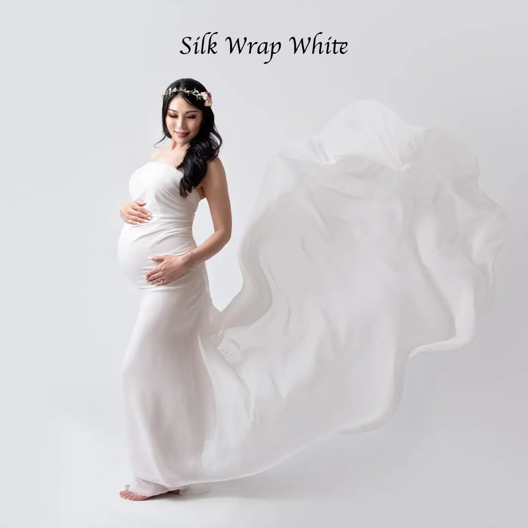 Vancouver Maternity Gown - Silk Wrap White