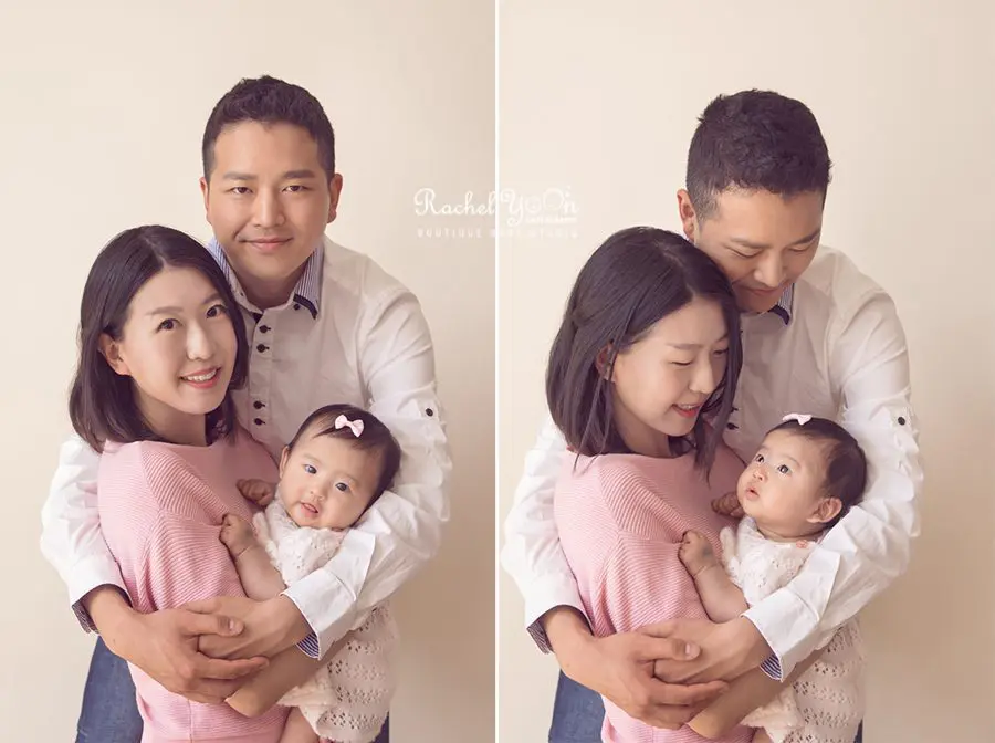 100 days old baby with mom and dad - Baby Photography Vancouver