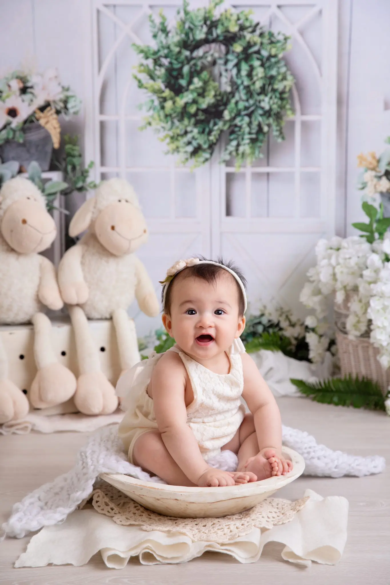 sitter sitting with white theme background