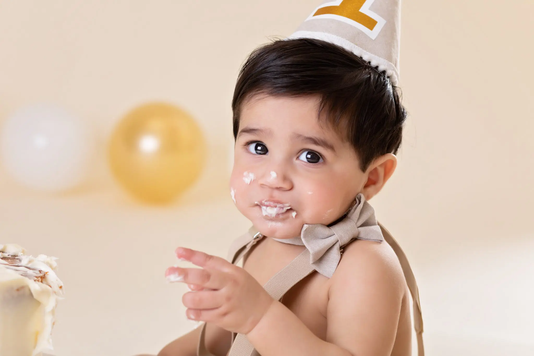 baby boy closeup - cake smash