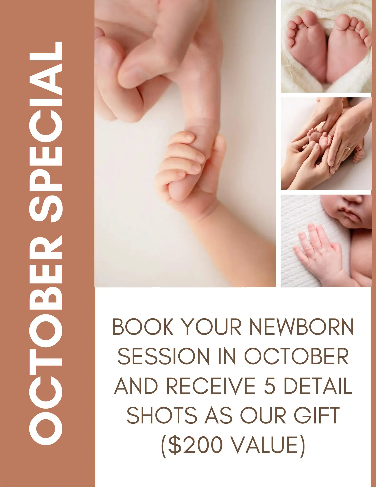 October Special- The Little Details, On Us Book your newborn session in October and receive 5 detail shots as our gift ($200 value).