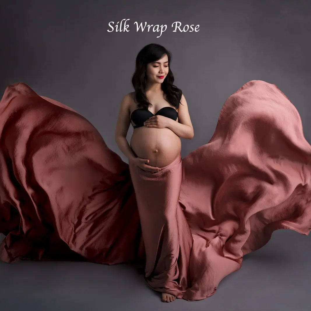 Maternity Gowns North Vancouver – Silk Wrap Rose