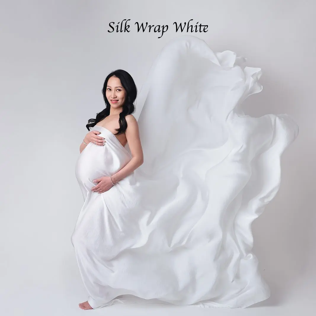 Maternity Gowns North Vancouver – Silk Wrap White