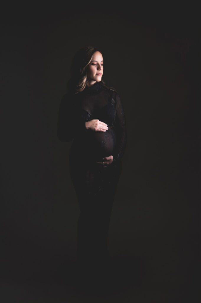 maternity photography - black gown