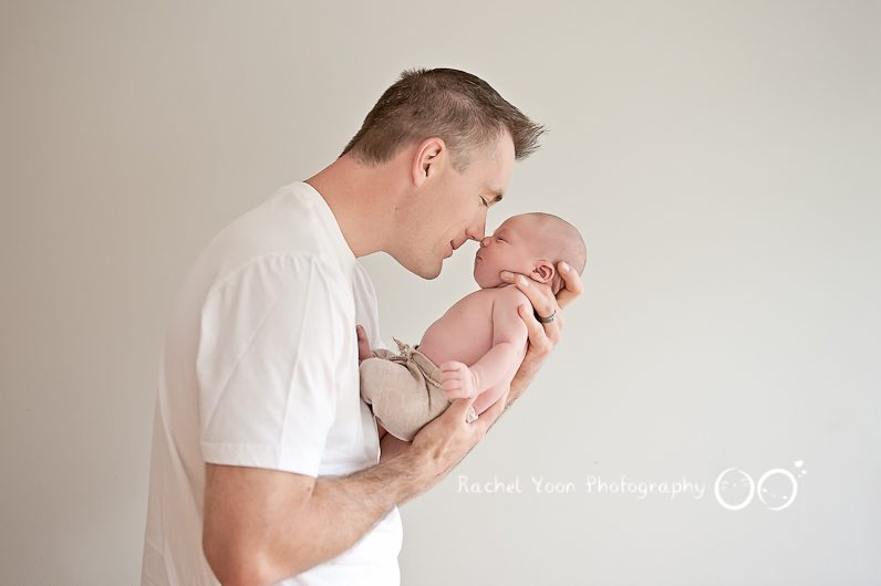 Newborn Photography Vancouver - 3 weeks old baby with dad