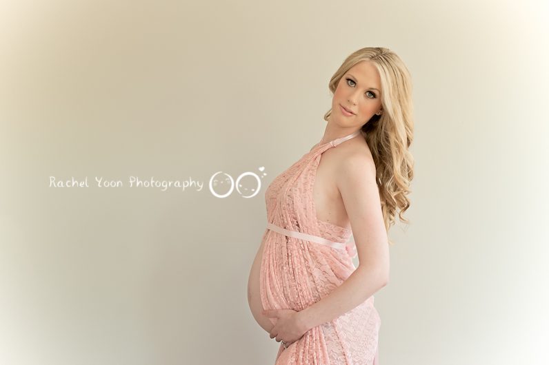 maternity photography vancouver - peach maternity gown