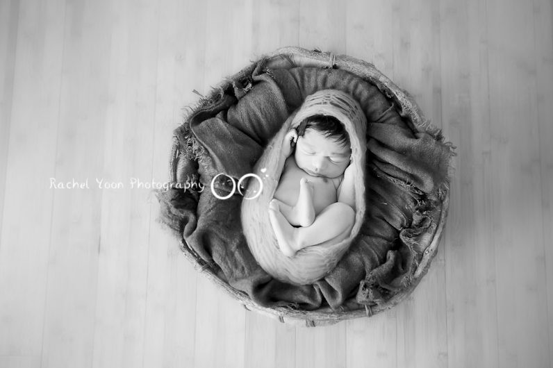 newborn photography vancouver - baby boy in a basket