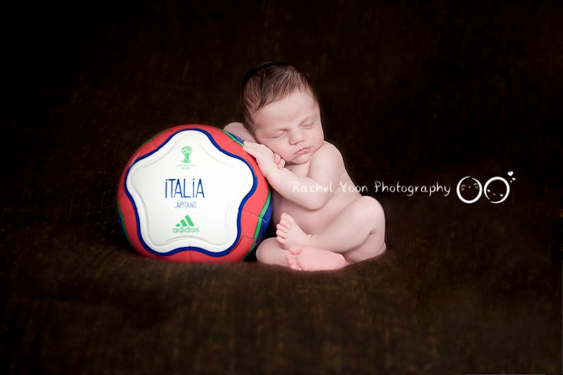 newborn photography vancouver - soccer ball prop