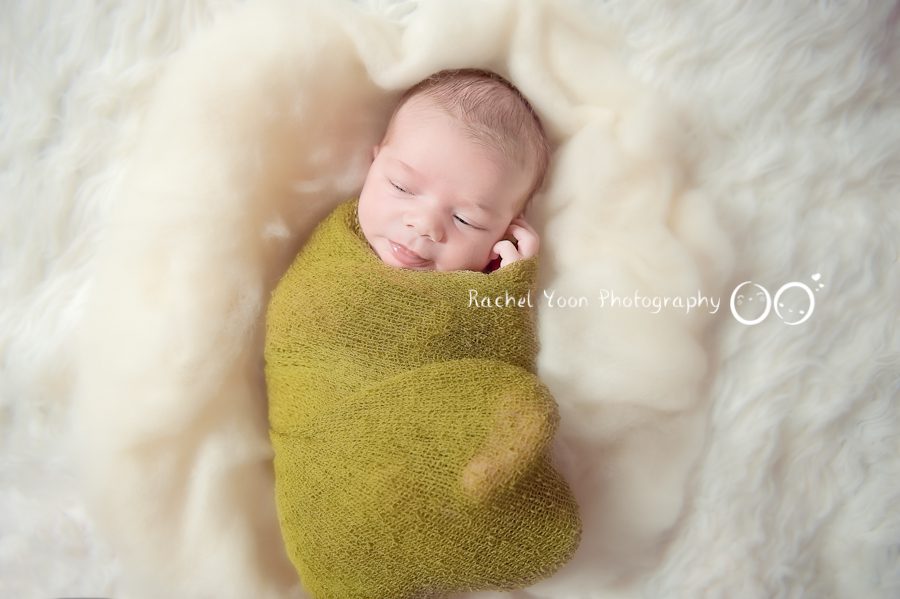 newborn photography vancouver - baby boy in a wrap