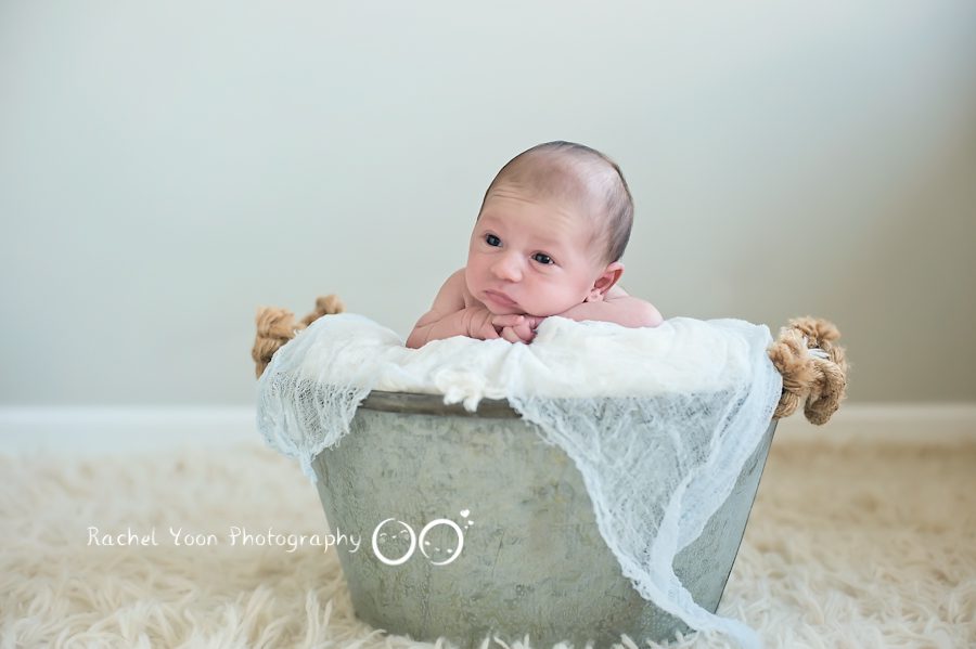 newborn photography vancouver - newborn in a bucket