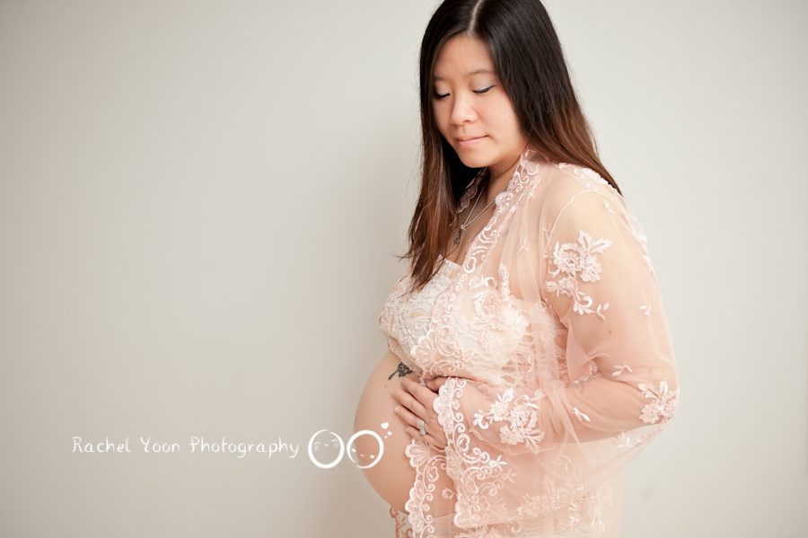 maternity photography vancouver - pink maternity gown