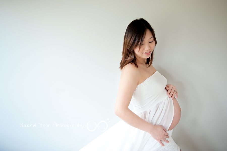 maternity photography vancouver - white long gown
