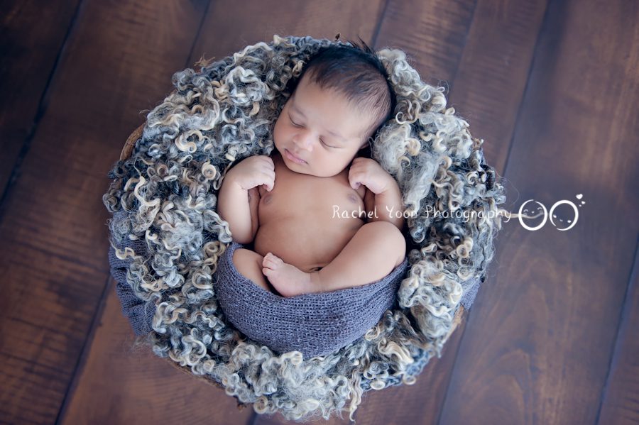newborn photography vancouver - newborn boy in a basket