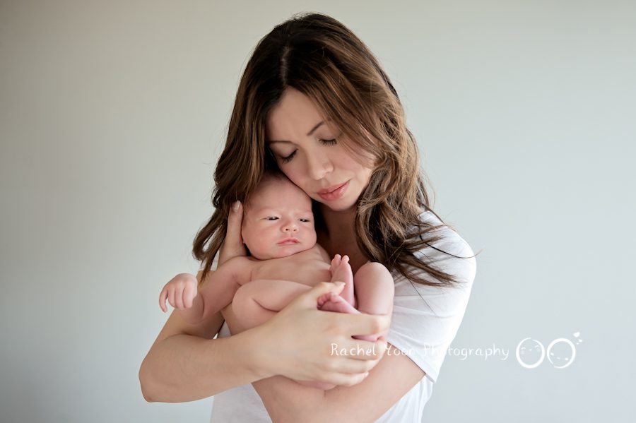newborn photography vancouver - newborn baby boy with mom