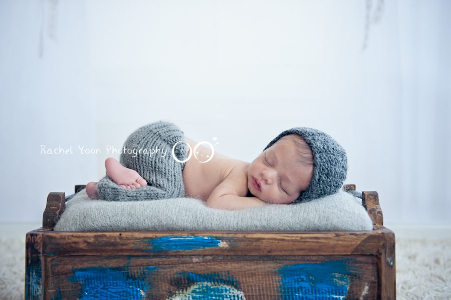 newborn photography vancouver - baby boy on a box