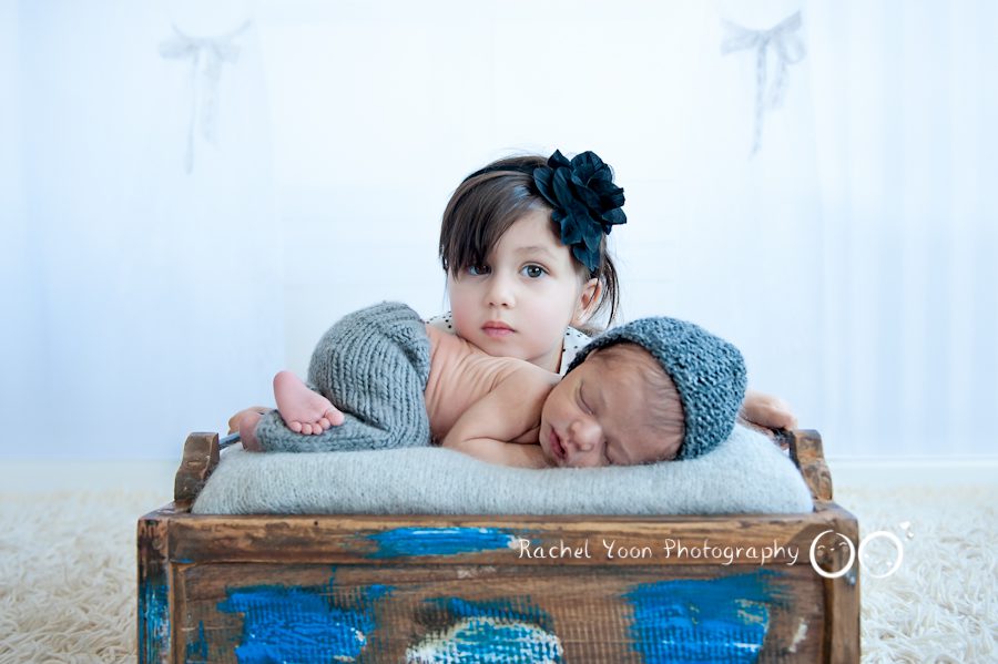 newborn photography vancouver - baby boy with a sibling