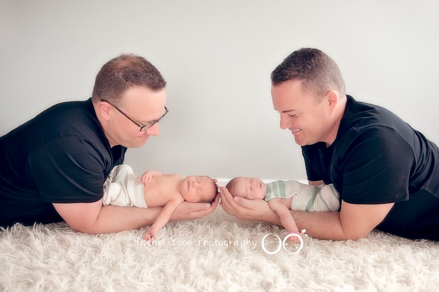 Twins with parents - Newborn Photography Vancouver