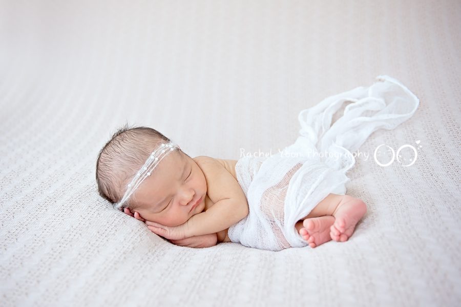newborn baby girl wrapped - newborn photography vancouver