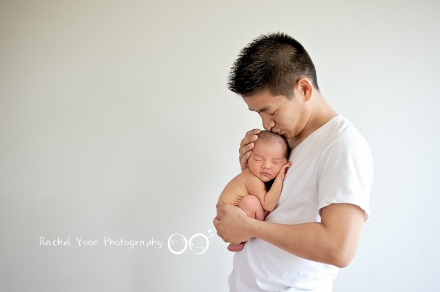 newborn baby girl with dad - newborn photography vancouver
