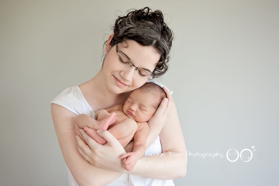 newborn baby girl with mom - newborn photography vancouver